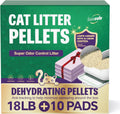 IMMCUTE Zeolite Litter Pellets, 18lb Bag Lasts 120 Days, Odor Control Cat Litter Pellets with Extra 10 Ct Pee Pads, Non Clumping Cat Litter, Low-Tracking, Unscented