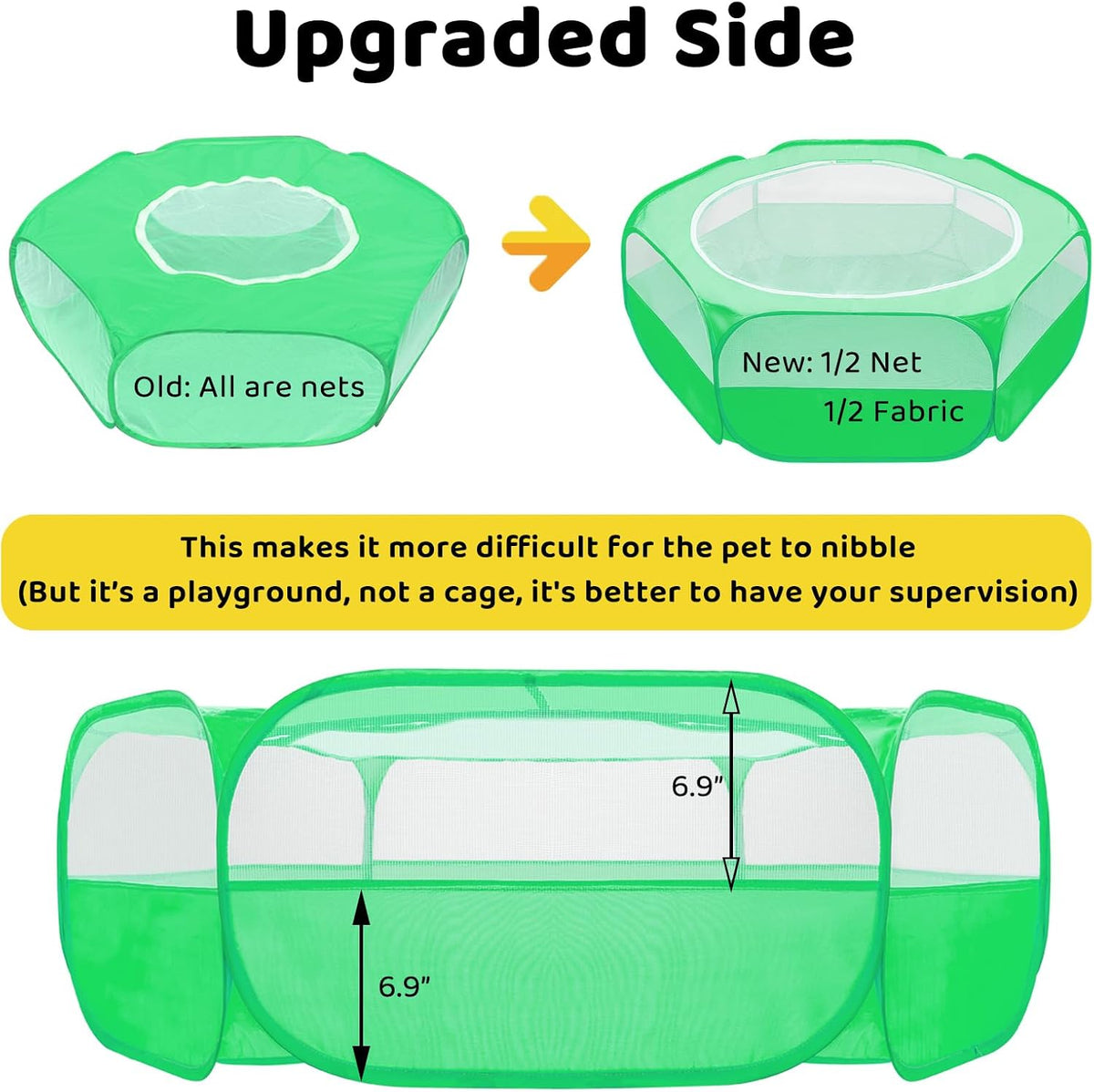 Amakunft Small Animal Pop-Up Playpen with Mesh Cover, 47'' x 23.6'' x 15'' Chicken Brooder Box, Play Pen Indoor Outdoor for Guinea Pigs, Bunny, Rabbits, Kittens