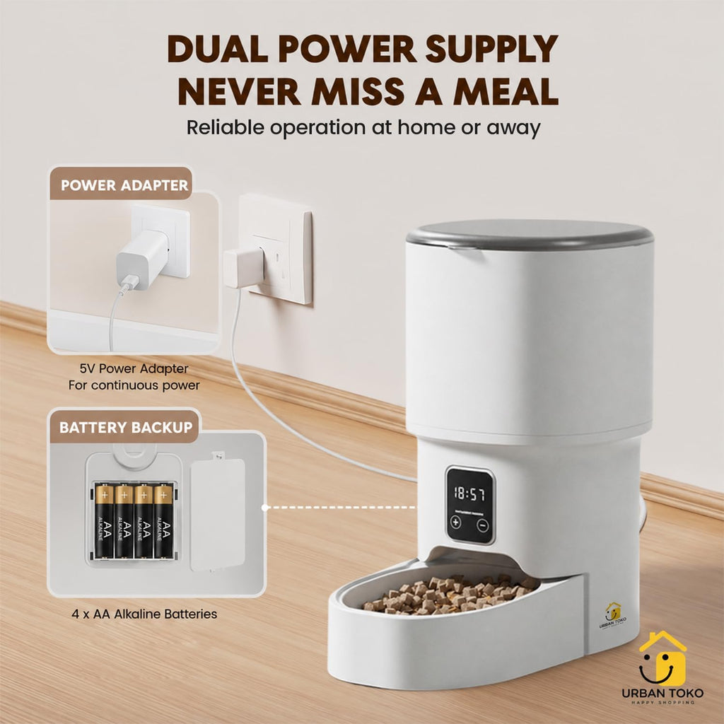 Automatic Pet Feeder for Cats & Dogs, 4L