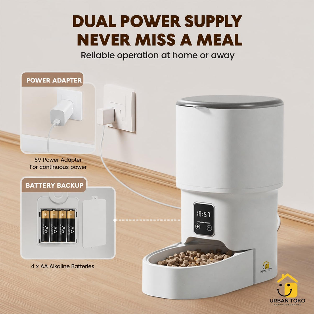 Automatic Pet Feeder for Cats & Dogs, 4L