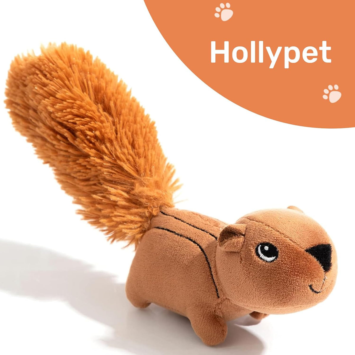 Hollypet Squeaky Hide and Seek Dog Toys for Small and Medium, Squirrel | Interactive Plush Stuffed Dog Squeak Toys for Small Medium Sized Dogs and Non-Aggressive Chewers, Puppy Teeth Clean Chew Toys