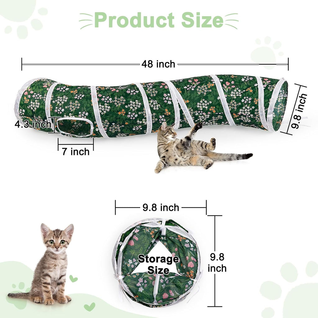 Glittme S-Shape Cat Tunnel, Foldable Cat Tunnels for Indoor Cats