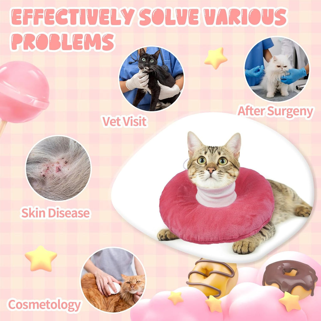 BRKURLEG Cat Recovery Collar, Soft Cat Cones, Pink, S