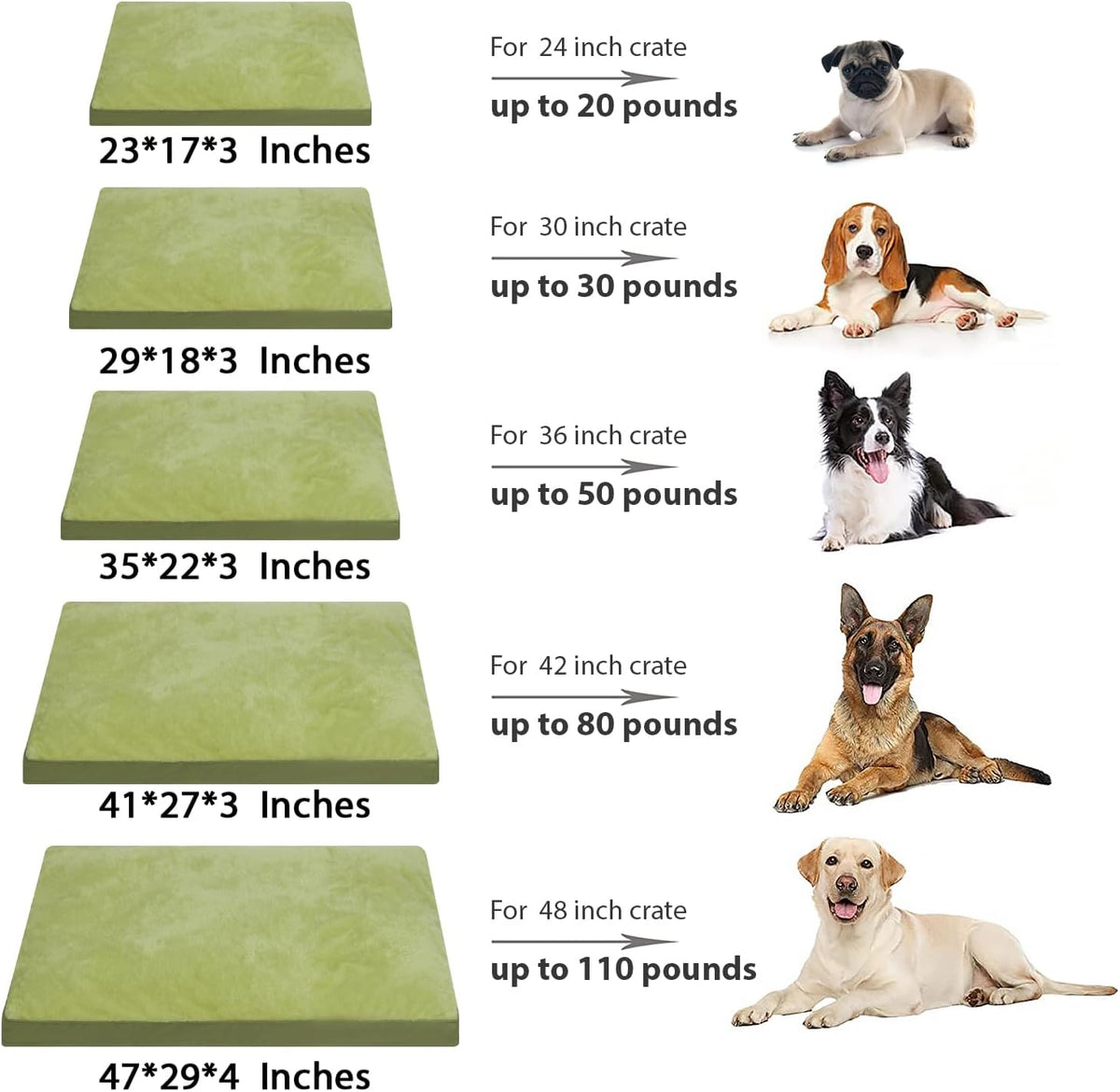 NUPIDA Waterproof XL Extra Large Dog Crate Bed with Washable Cover, 41x27