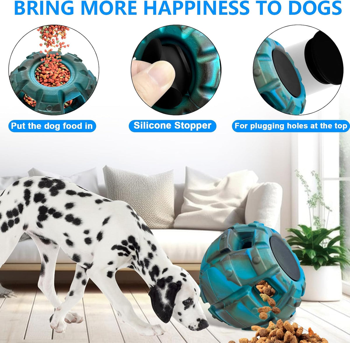Yipetor Frozen Treat Dispensing Dog Toy - Large Chew Toy, Freezable Fillable Rubber, Reduces Anxiety, Easy to Clean, Interactive Puzzle (Large) (Pack of 2)