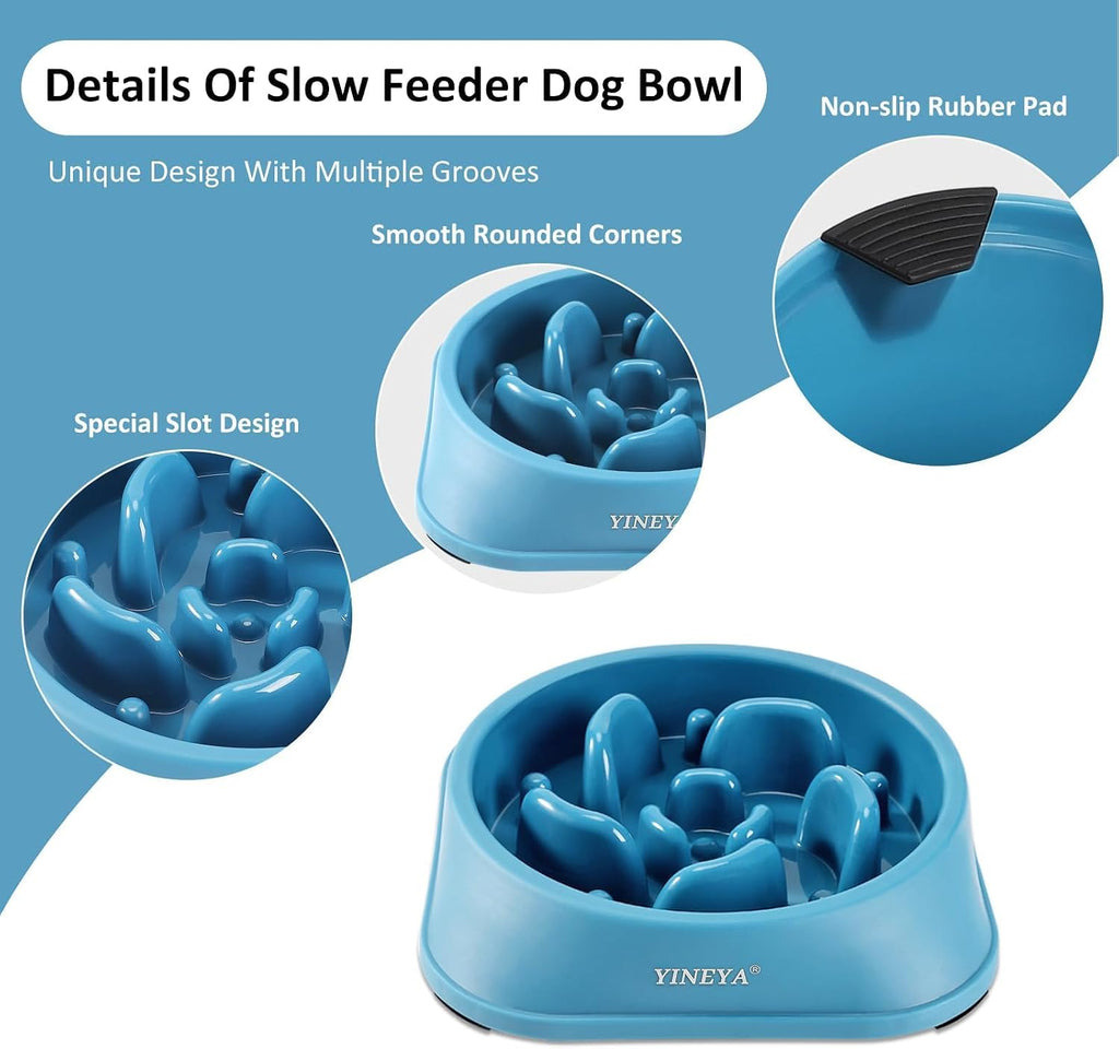YINEYA Slow Feeder Dog Bowls, Pet Supplies That Slow Down Eating, Pet Food Bowls, Maze Dog Puzzle Feeder for Medium Breed