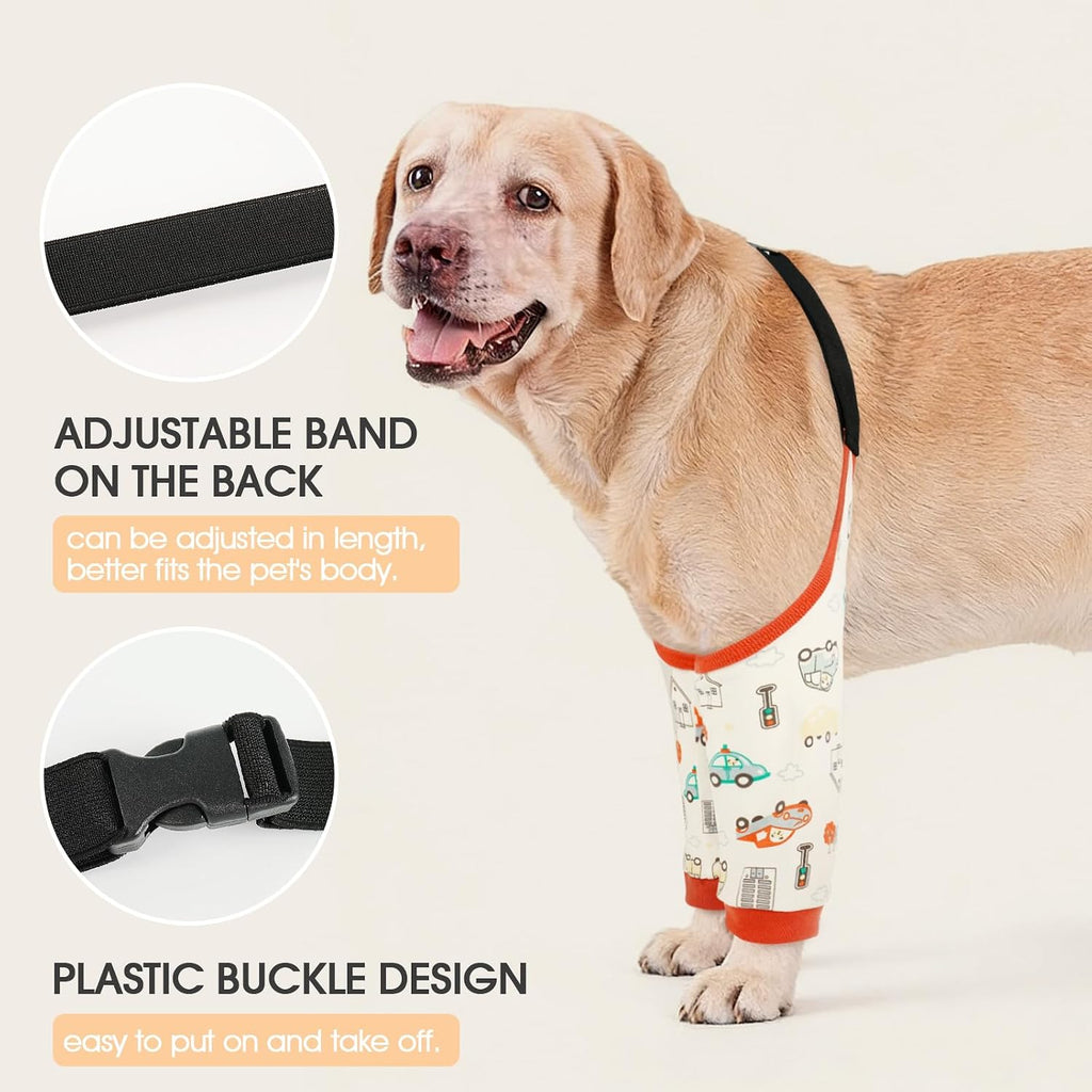 IDOMIK Dog Recovery Suit for Front Legs, Dog Recovery Sleeves,Red,L