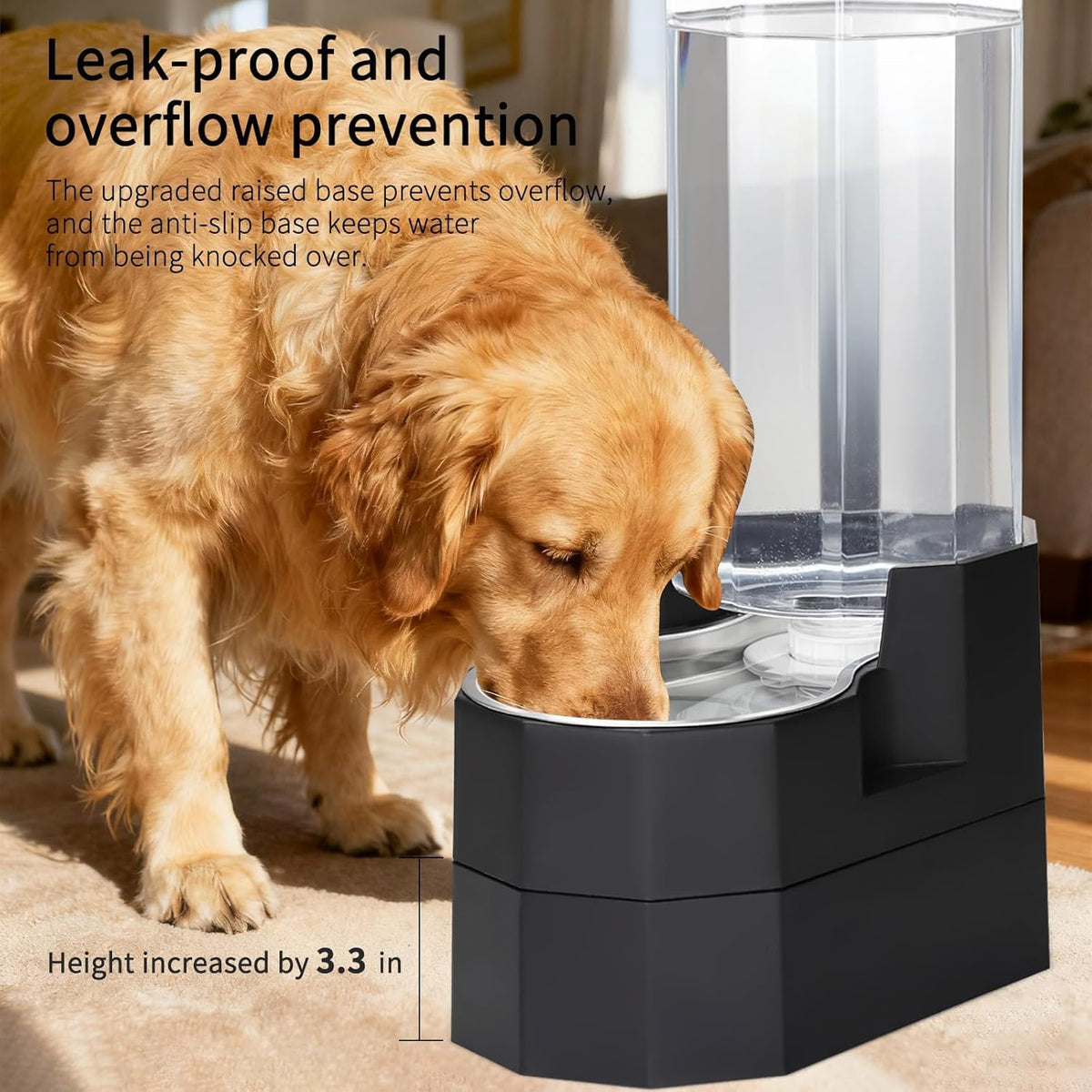 RIZZARI 9L Gravity Dog Water Dispenser: Elevated Filtered Station