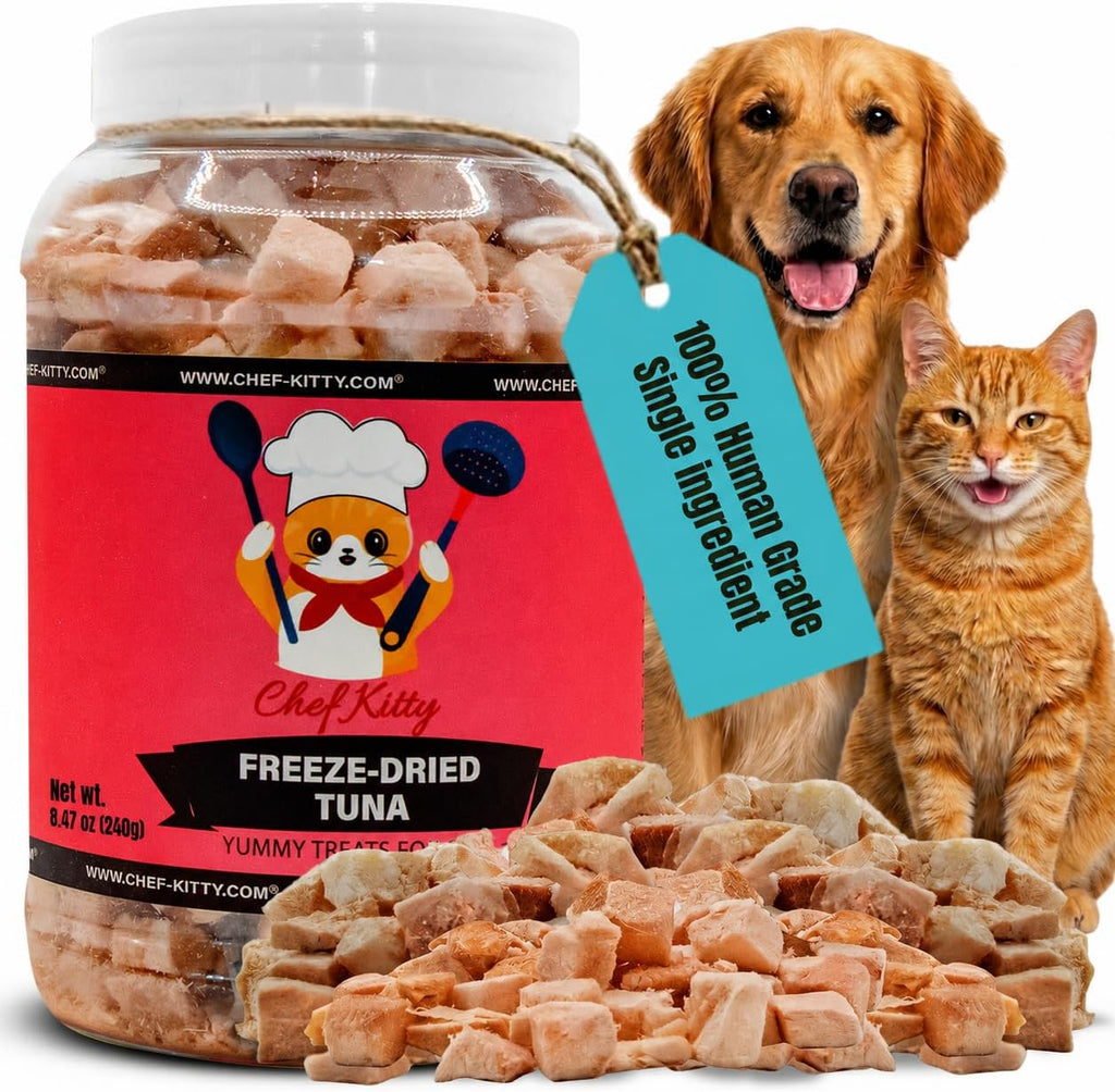 Wild Caught Freeze Dried Tuna Cat & Dog Treats, Omega-3, 8.5oz
