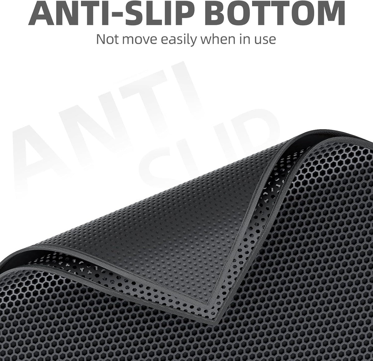 ESTHELLO Cat Litter Mat Honeycomb Double Layer Design 36’’ x 30’’ Black