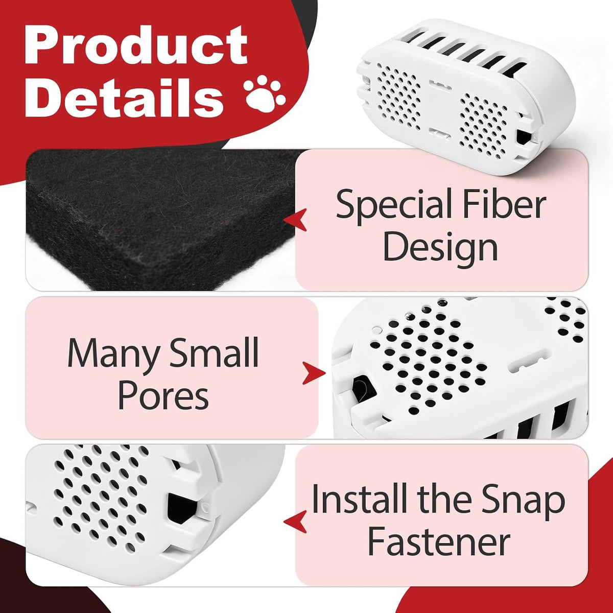 6Pcs Cat Litter Box Deodorizer Cartridges Compatible with Ellenpent ICB019