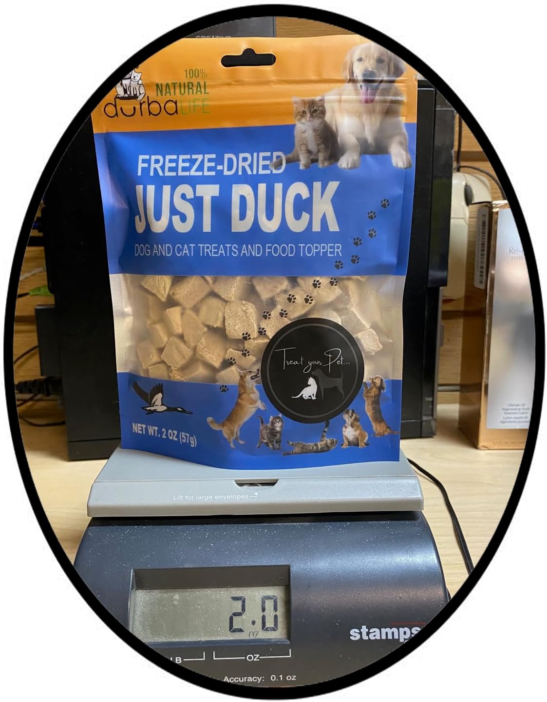 Freeze-Dried Duck Treats for Dogs & Cats, Single Ingredient, High-Protein Training Treats, Food Topper for Picky Eaters, Grain-Free Pet Snack (2.0 oz, Just Duck)