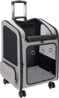 Extra Large Cat Backpack Carrier with Wheels for Cats Under 30 Lbs