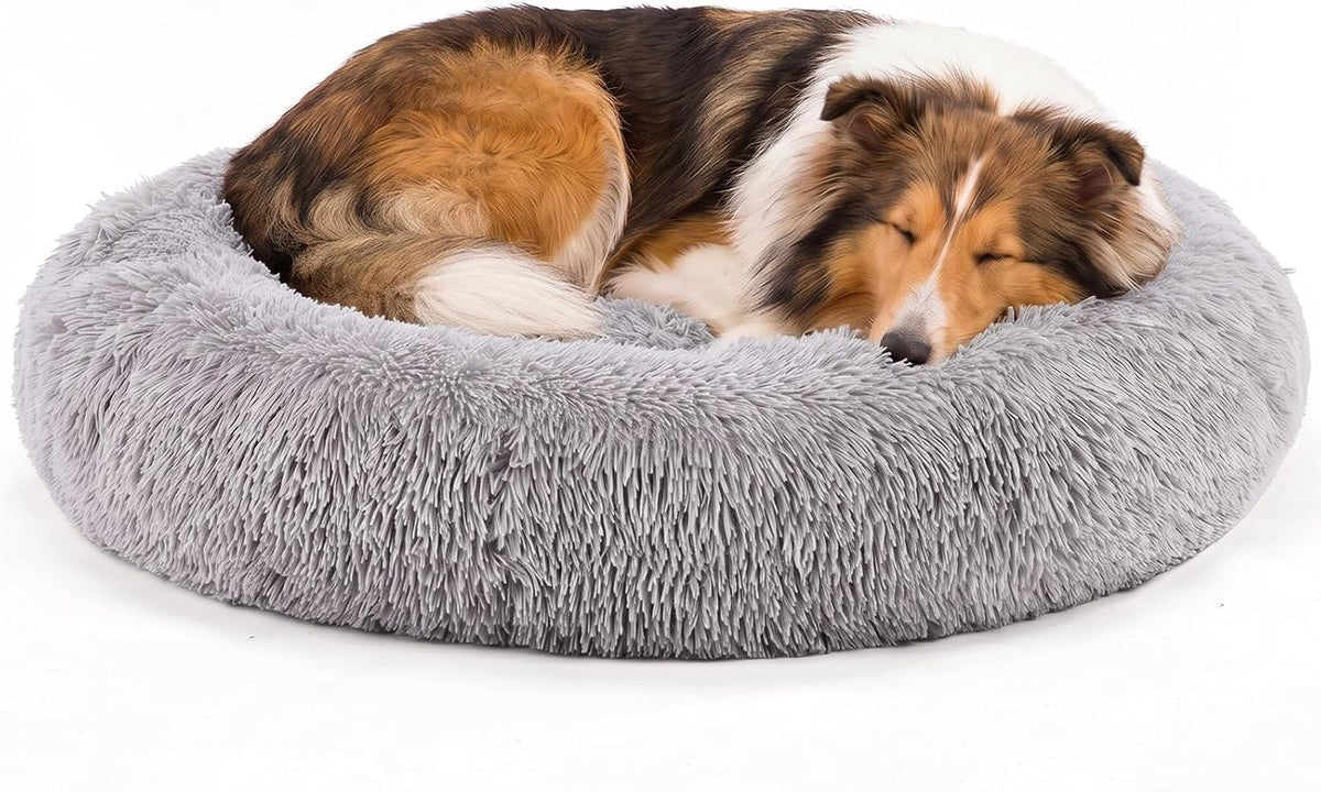 NEWBULIG 37x37 Inch Donut Dog Bed for Indoor Use, Fluffy Large Pet Sofa