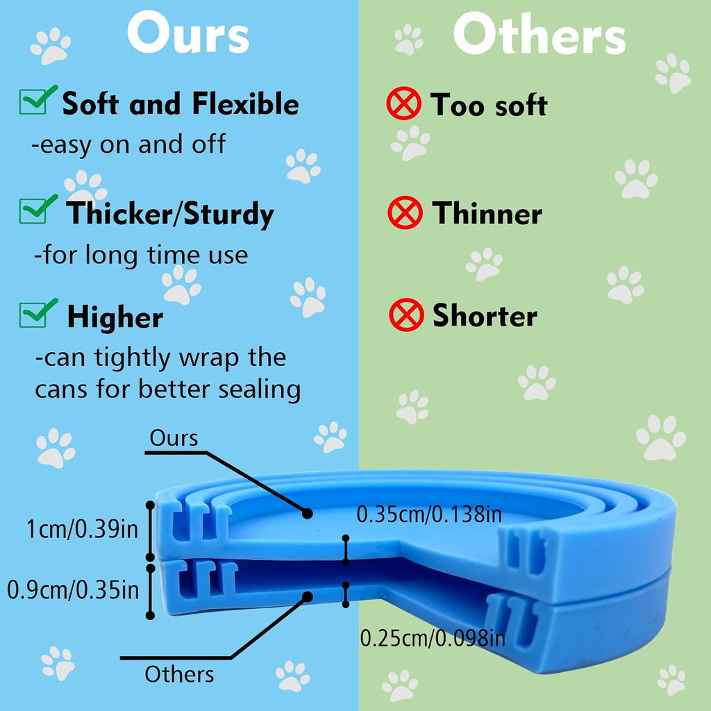 Comtim Pet Can Covers/6 Pack Silicone Dog Cat Food Can Lids/Universal Size Fit Most Standard Size Cans 