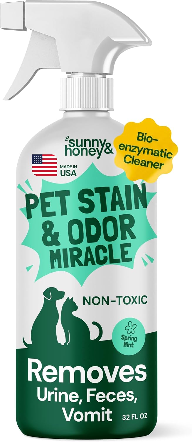 Sunny & Honey Carpet Cleaner Spray, Enzyme Pet Stain Remover, 32oz Mint