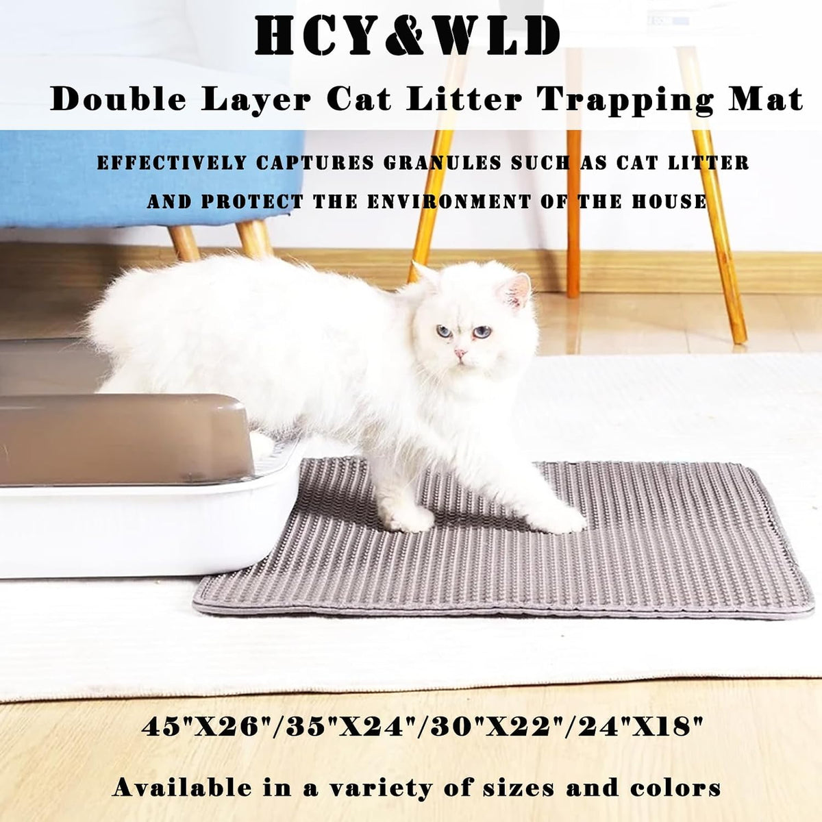 Cat Litter Mat, Honeycomb Double Layer Litter Trapping Mat