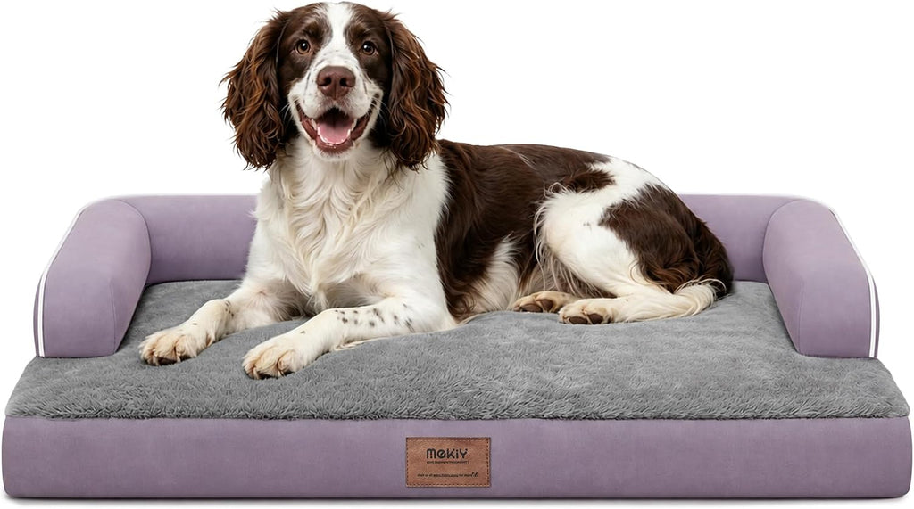 MEKIY Orthopedic Waterproof Dog Bed with Bolster for Extra Large Size Dogs
