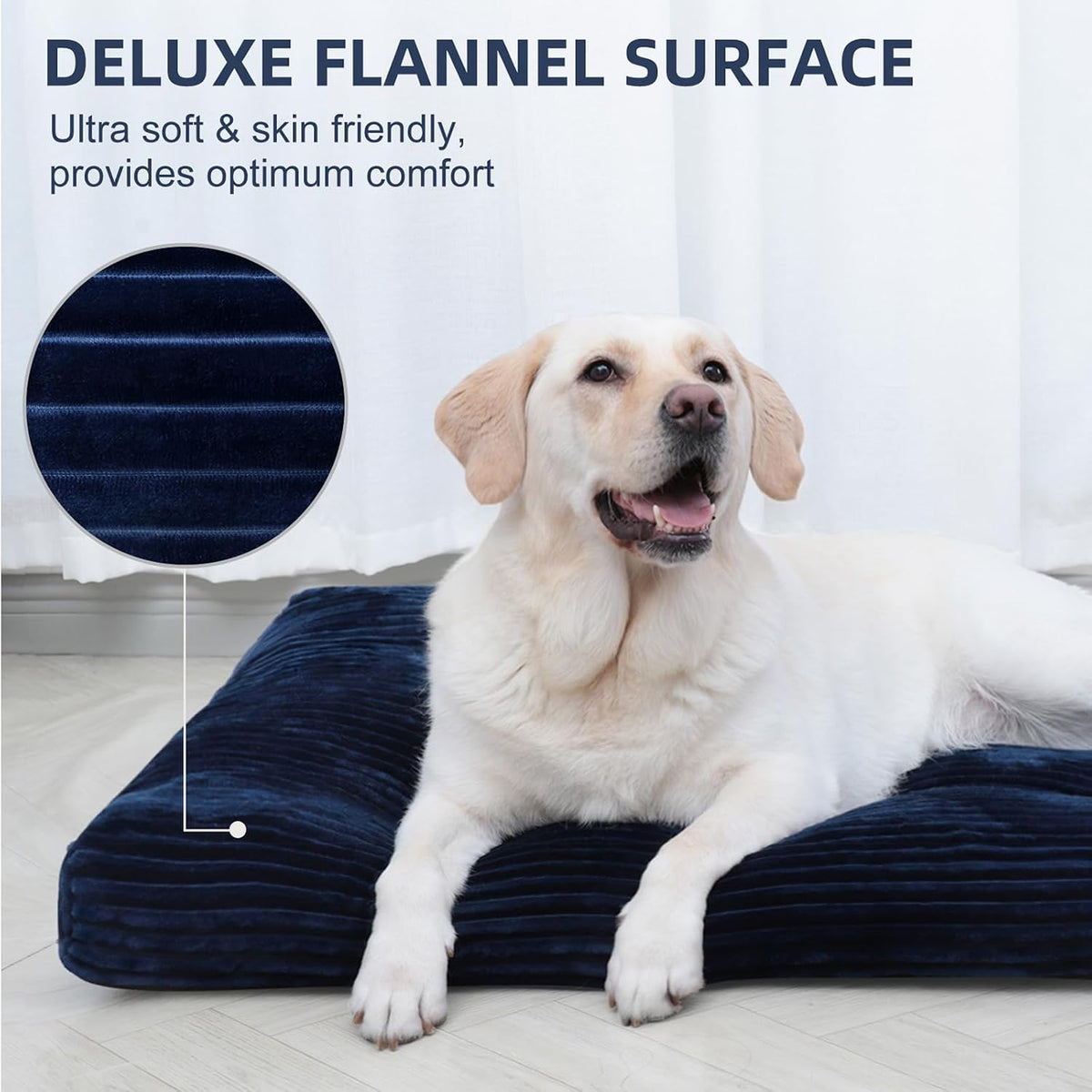 KSIIA Washable Dog Crate Bed Kennel Mat for Large Dogs,41 x 27 Inch, Blue