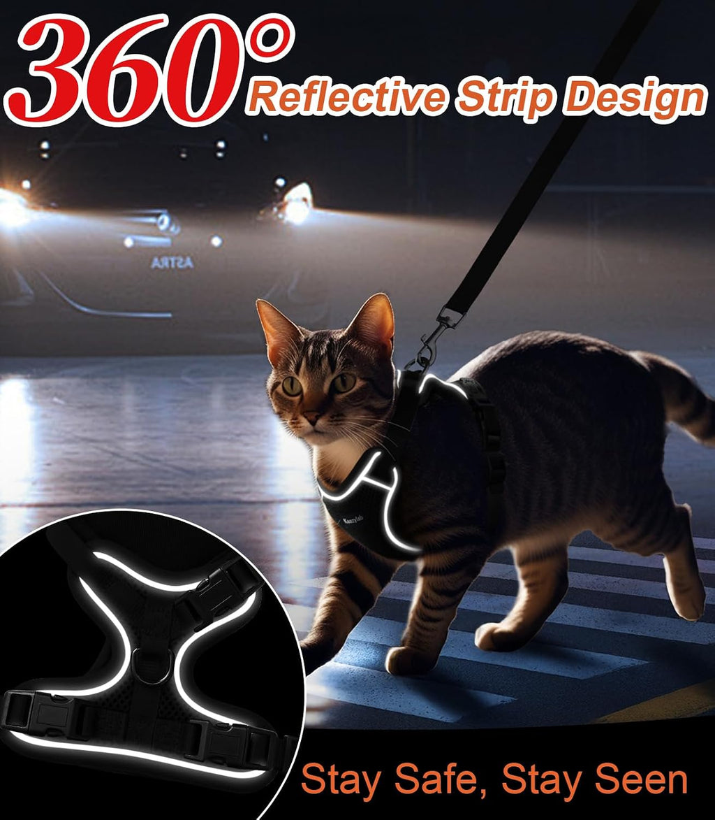 Cat Harness and Leash for Walking Escape Proof Soft Adjustable Cat Leash