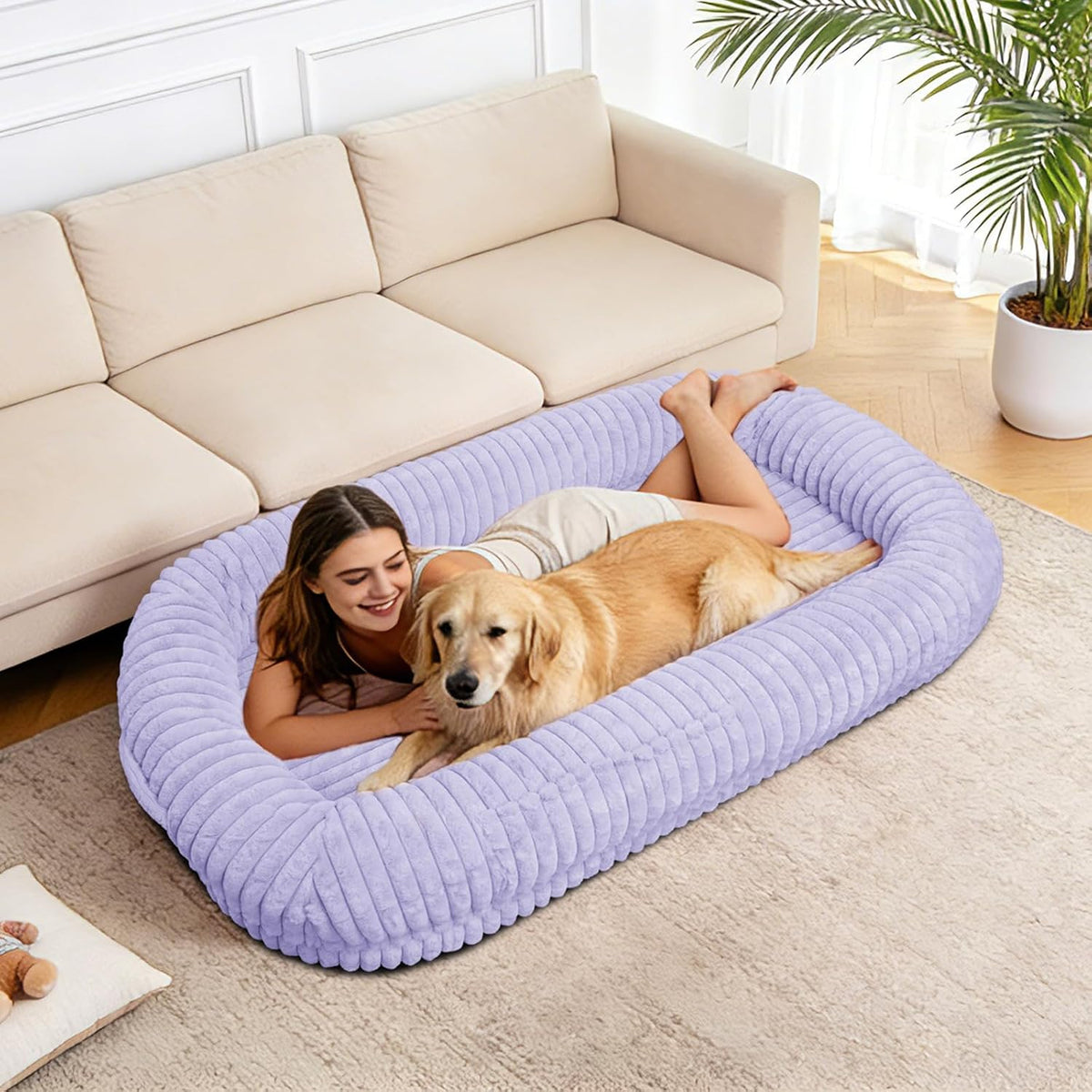 Human Dog Bed for Adult,Large Human Size Dog Bed 70"x38"x10"