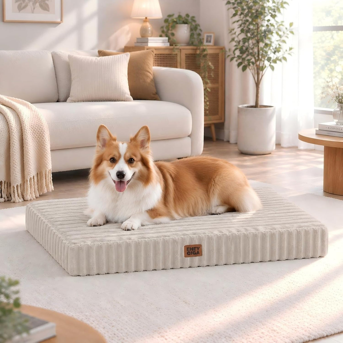 EHEYCIGA Orthopedic Large Dog Bed for Crate, 35"x23" Washable Pet Bed