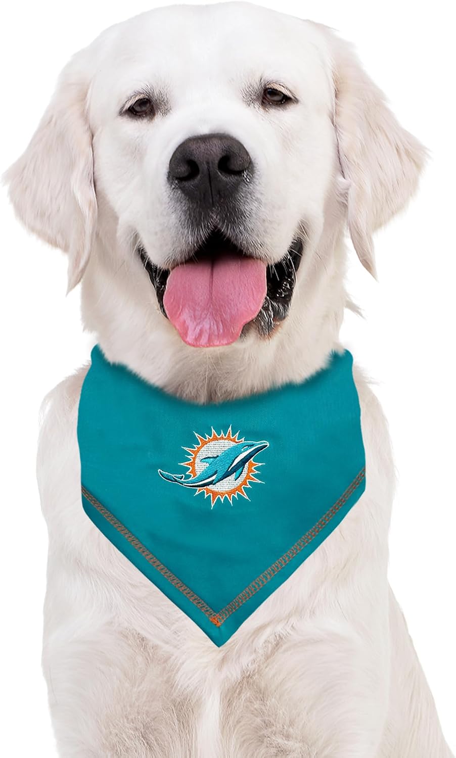 Pets First NFL Miami Dolphins TIE Bandana, Large/X-Large. Dog Bandana Scarf Bib for Pet Cat Dog. The Ultimate Game-Day, Party Bandana