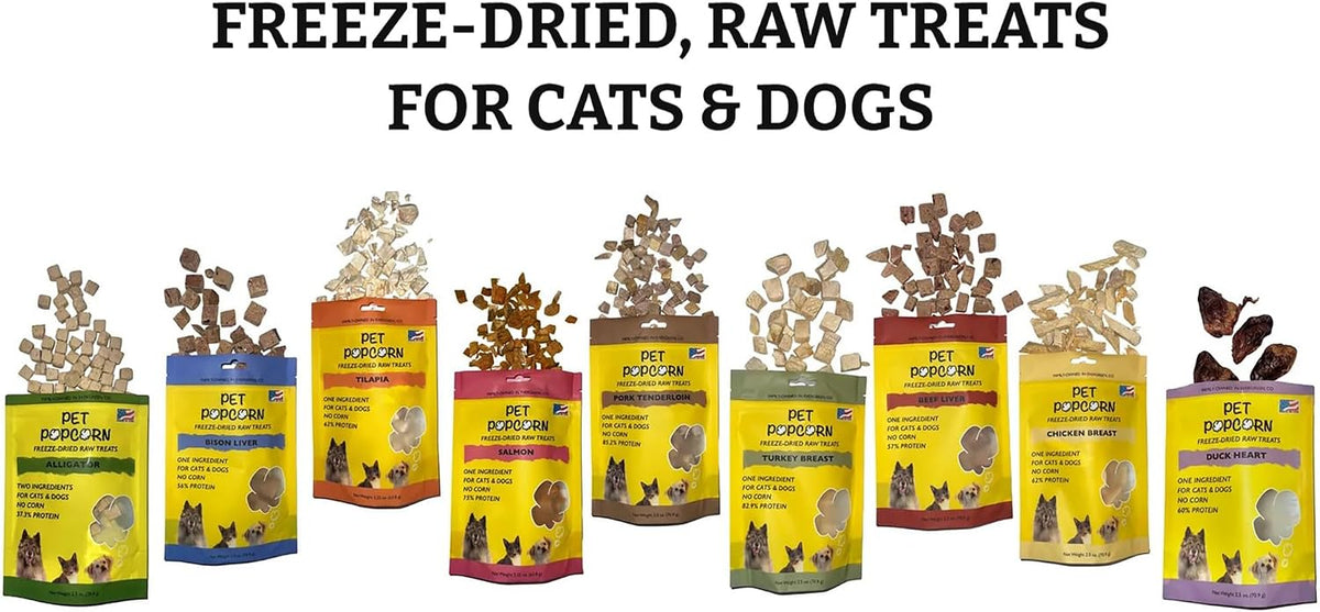 Freeze-Dried Raw Treats - Duck Heart - 2.5oz Bag, Dog & Cat Snacks, Single Ingredient, Natural, Pet Food Topper, Protein‑Packed Meat
