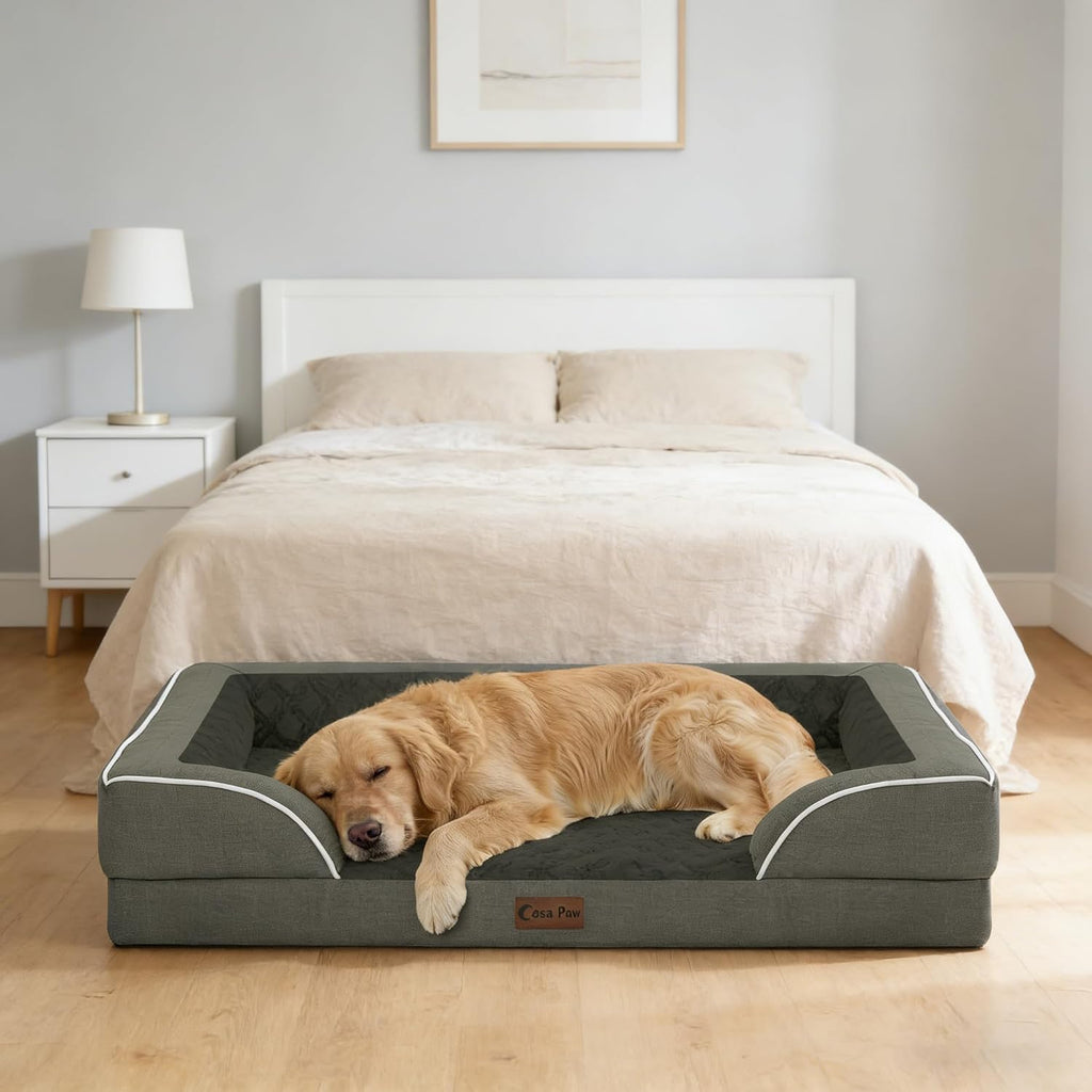 Orthopedic Dog Bed for Extra Large Dogs, 53x42in, Dark Green