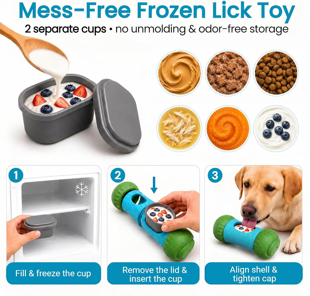 Interactive Frozen Dog Treat Dispensing Enrichment Puzzle Chew Toy