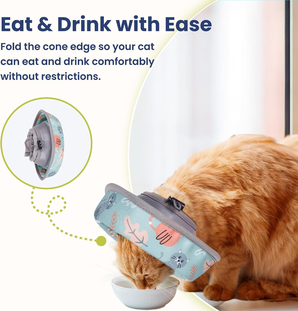 PawsPik Adjustable Soft Recovery Cone for Dogs & Cats, Small, Light Blue