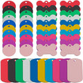 Framendino, 60 Pack Pet ID Tag Colorful Blank Double Sided Aluminum Charms for Dog Cat DIY Crafts Jewelry Making 10 Colors 3 Different Shapes