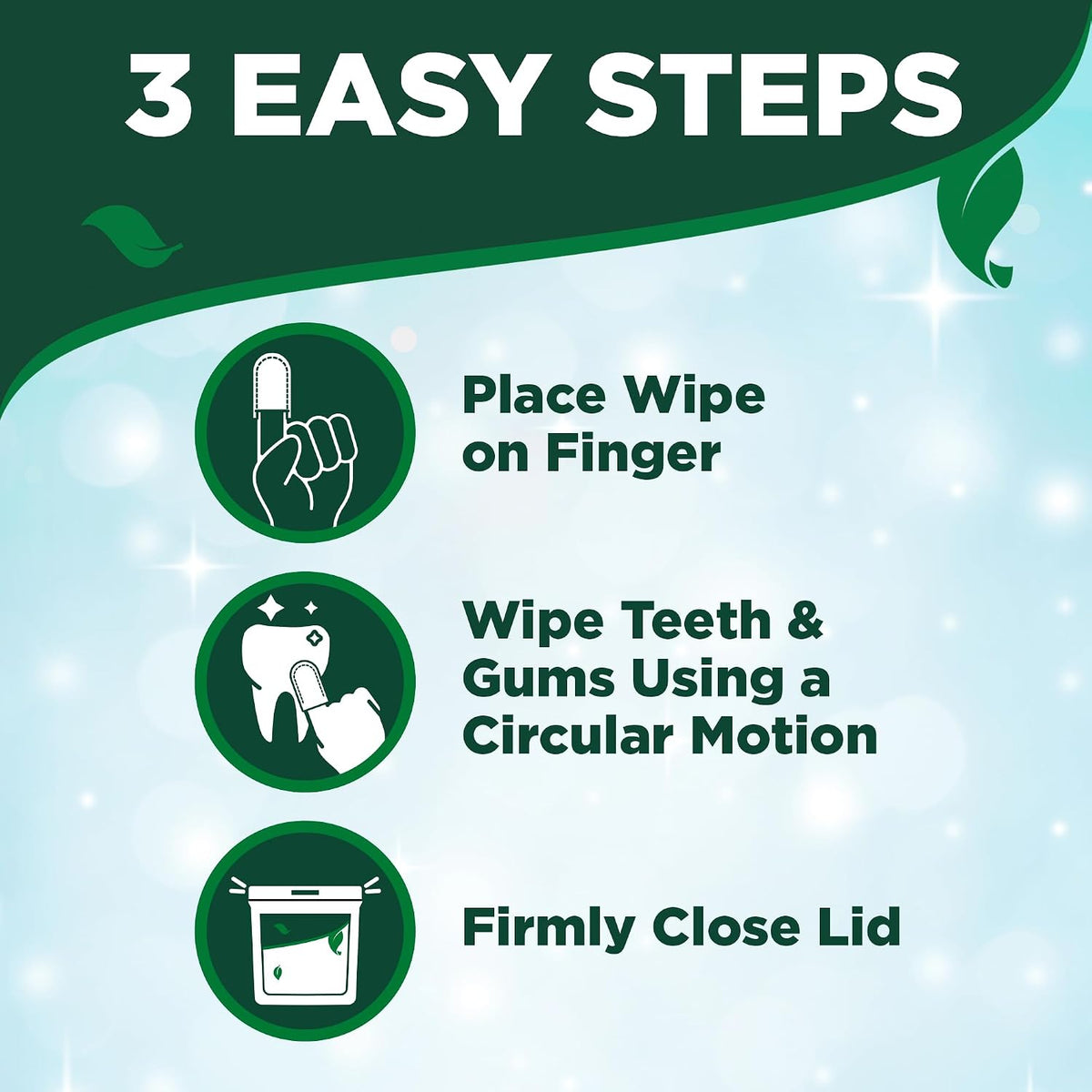 Vet's Best Dental Care Finger Wipes (2 Pack) for Dogs & Cats - 50ct