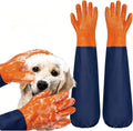 YOFANG 27.2" Long Sleeve Pet Grooming Bathing Gloves Anti-Scratch