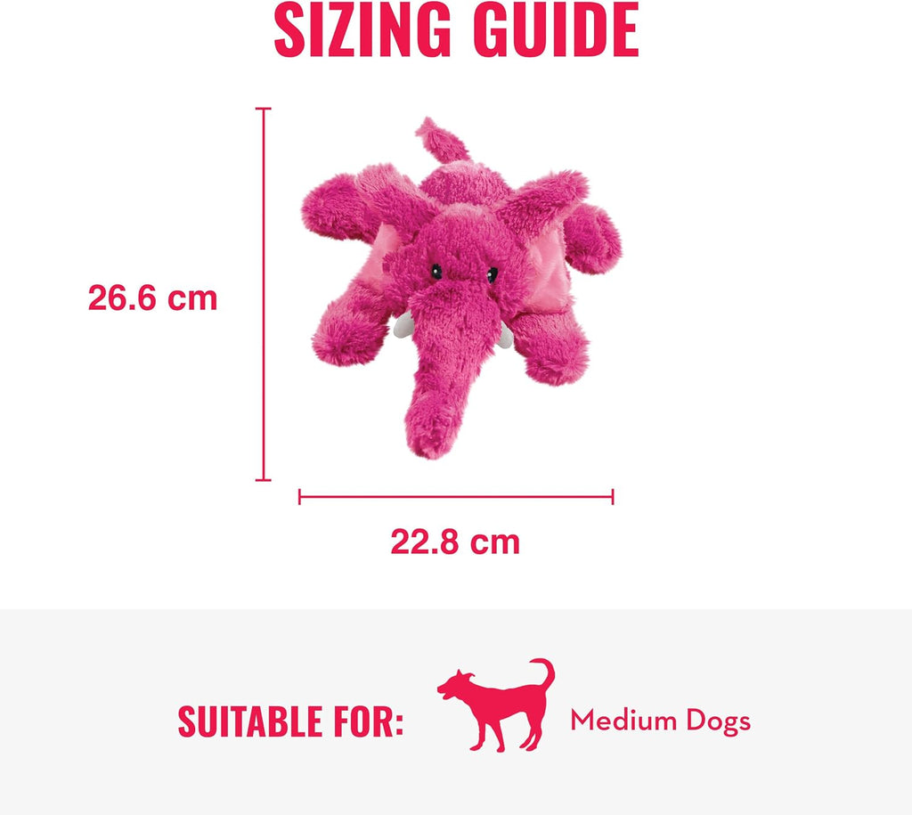 KONG Cozie Plush Dog Toy with Squeaker (Elmer the Elephant, Medium)