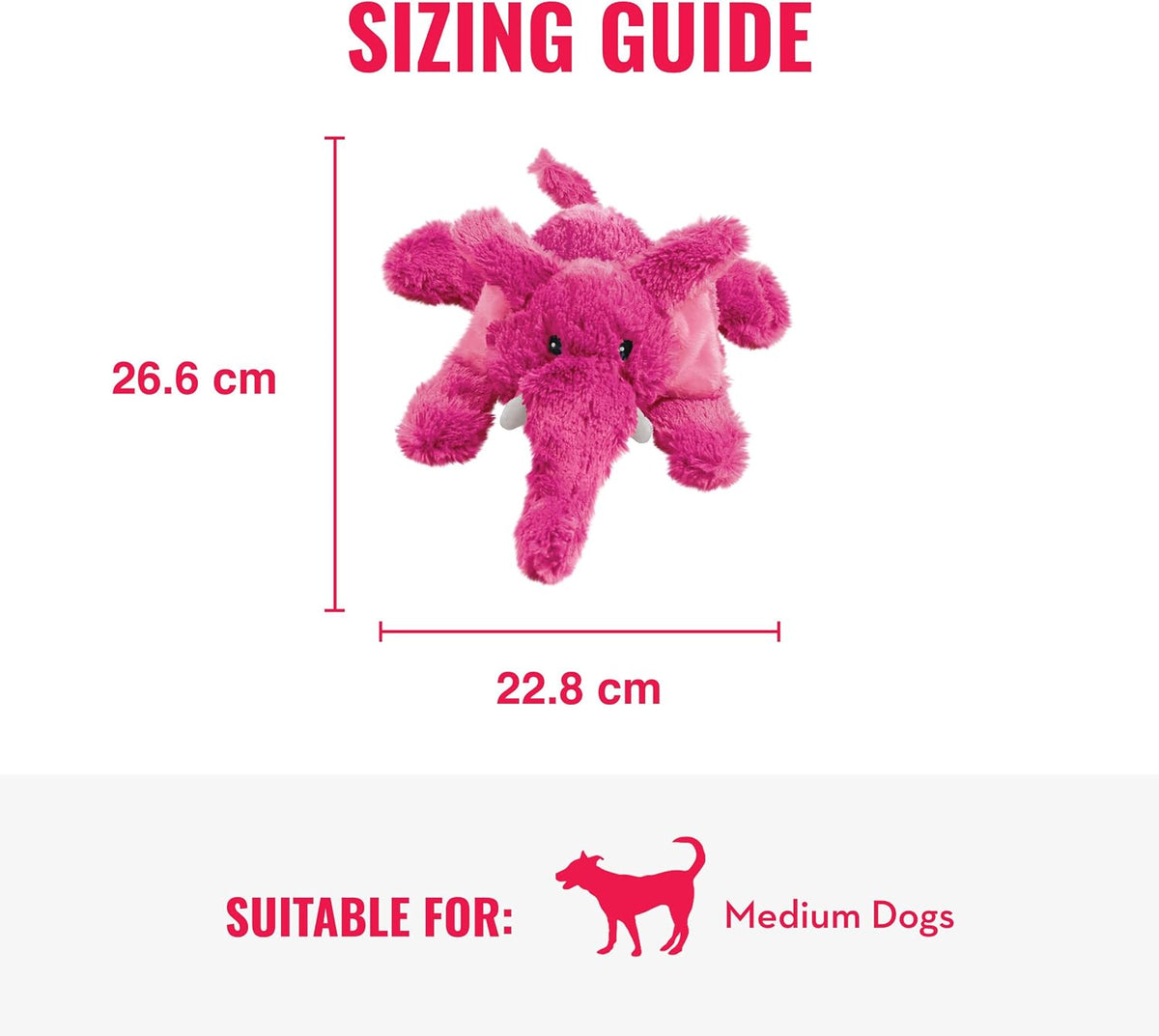 KONG Cozie Plush Dog Toy with Squeaker (Elmer the Elephant, Medium)