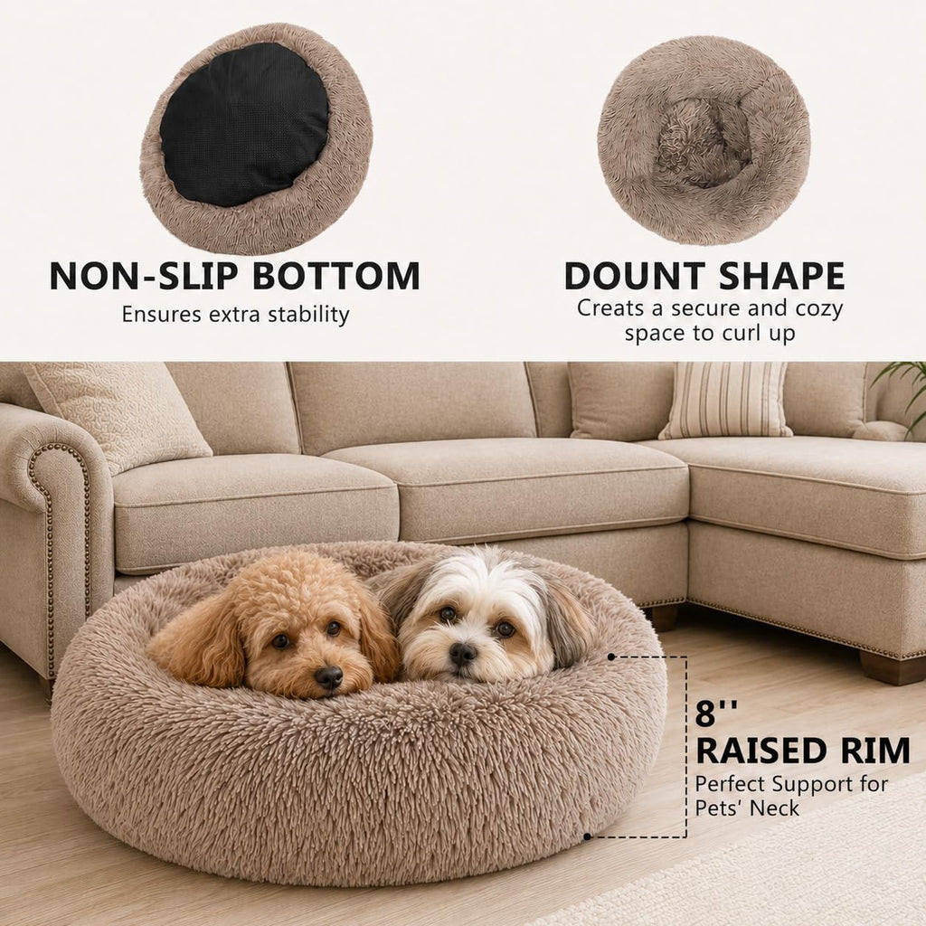Ghouse Calming Donut Dog Bed for Medium Dogs, 30 in Washable Medium Pet Bed