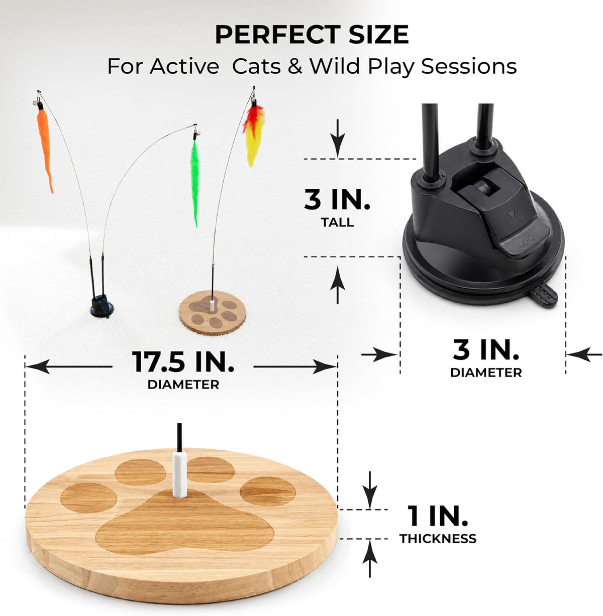 Cat Toys for Indoor Cats, Interactive Cat Toy Wand, Kitten Stuff, 18 Lures