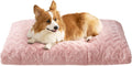 EHEYCIGA Washable Large Dog Bed for Crate, 35x23 Inch Pet Bed, Pink
