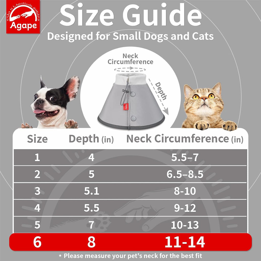 Agape Soft Dog Cone for Small Dogs & Cats, Recovery Collar to Stop Licking