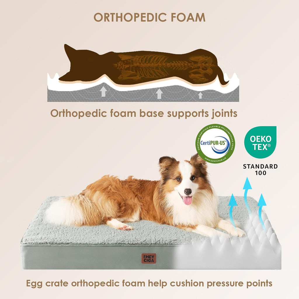 EHEYCIGA Orthopedic Dog Bed Extra Large with Removable Washable Cover, 44IN