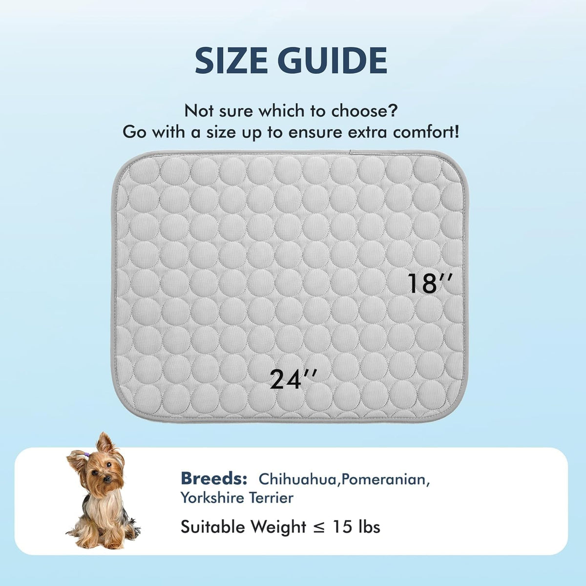 MICROCOSMOS Summer Cooling Mat & Sleeping Pad- Water Absorption Top, Materials Safe, Easy Carry, EZ Clean. Keep Cooling for Pets, Kids and Adults.(Grey, 24" x18")