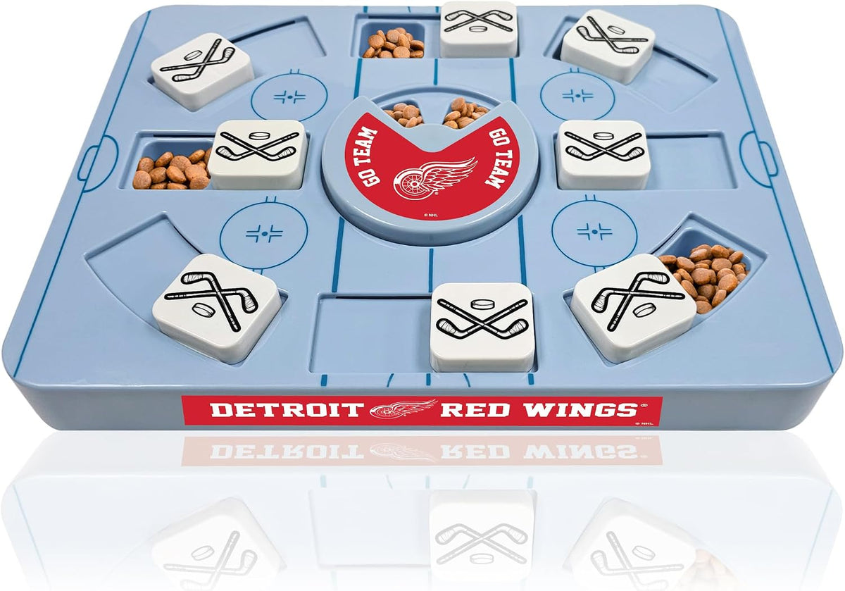 Pets First NHL Detroit RED Wings Large Puzzle Toy, New Size, Interactive Dog Treat & Slow Feeding Toy