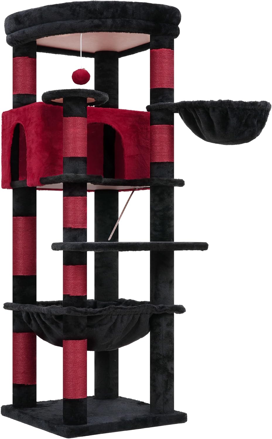 Heybly 53.1" Corner Cat Tree for Large Cats – Interactive Play HCT029BR