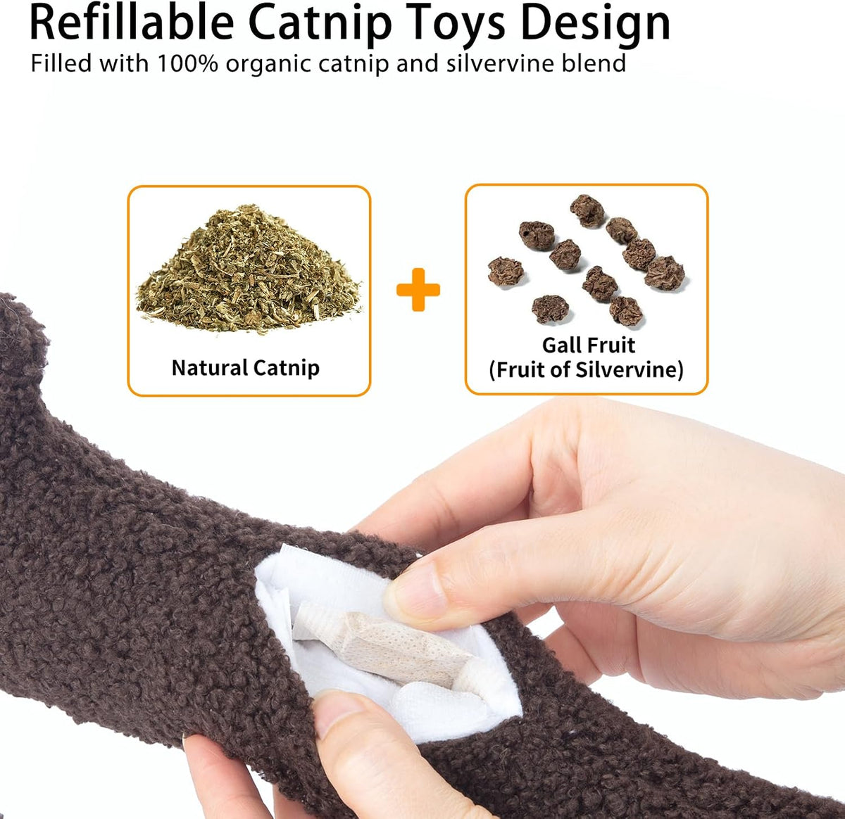ETEKYER Refillable Catnip Cat Kicker Toy, Large, 13.77 Inches | Crinkle Sound, Durable and Soft, For Indoor Cats, Boredom Relief Interactive Fun