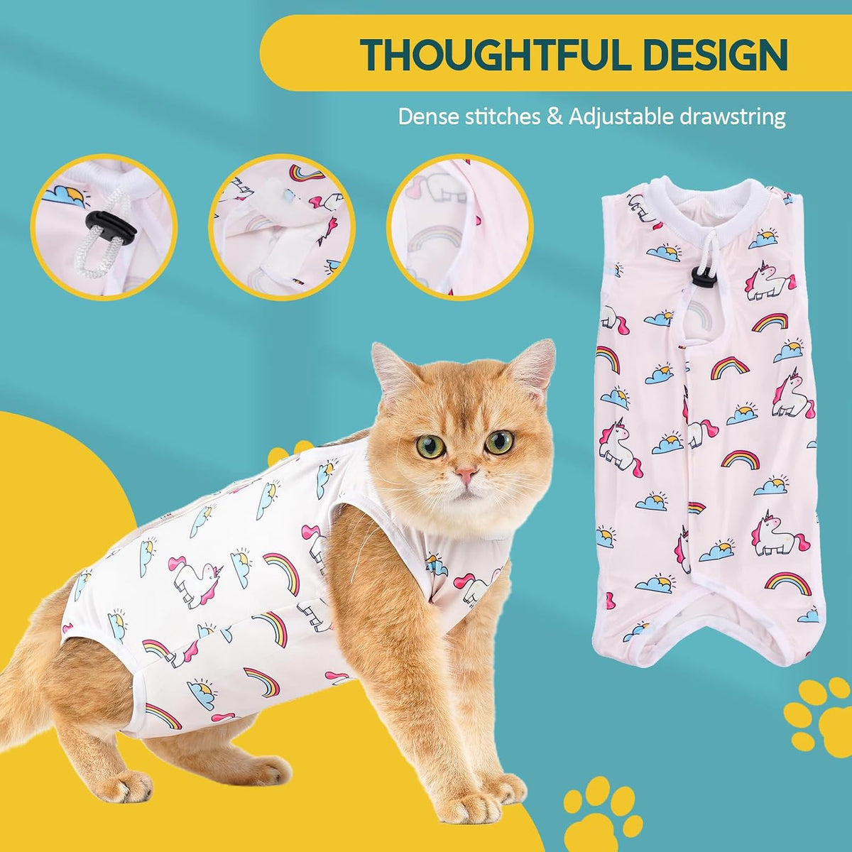 Avont Cat Recovery Suit - Kitten Onesie for Cats After Surgery