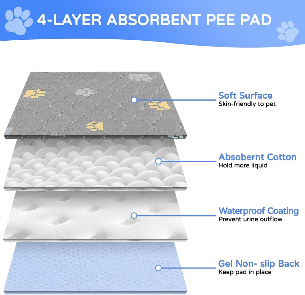 Aitmexcn Washable Pee Pads for Dogs, 2 Large Puppy Pads, 36'' x 41''