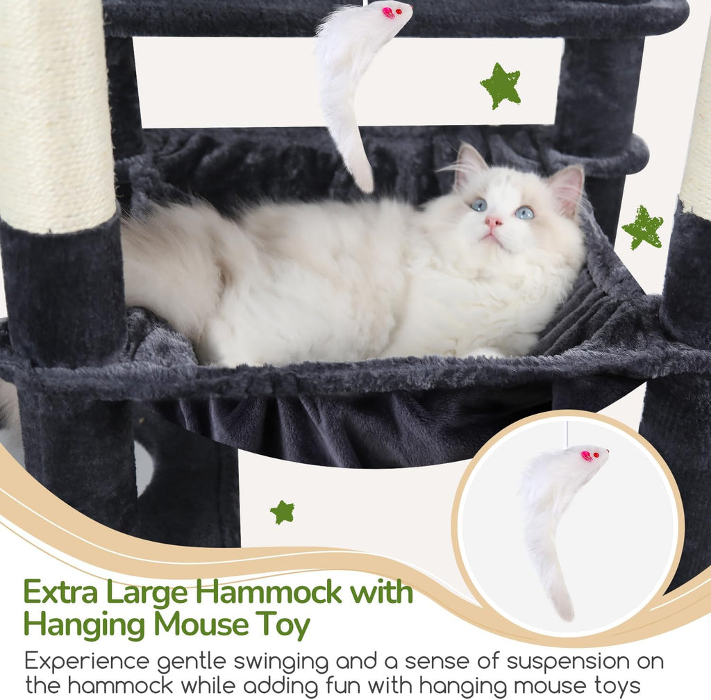 Globlazer F70 Pro Heavy Duty Cat Tree Tower for Indoor Cats Large Adult