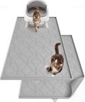 Pawtners Silicone Cat Litter Mat Extra Large 42" X 30", Easy to Clean, Gray