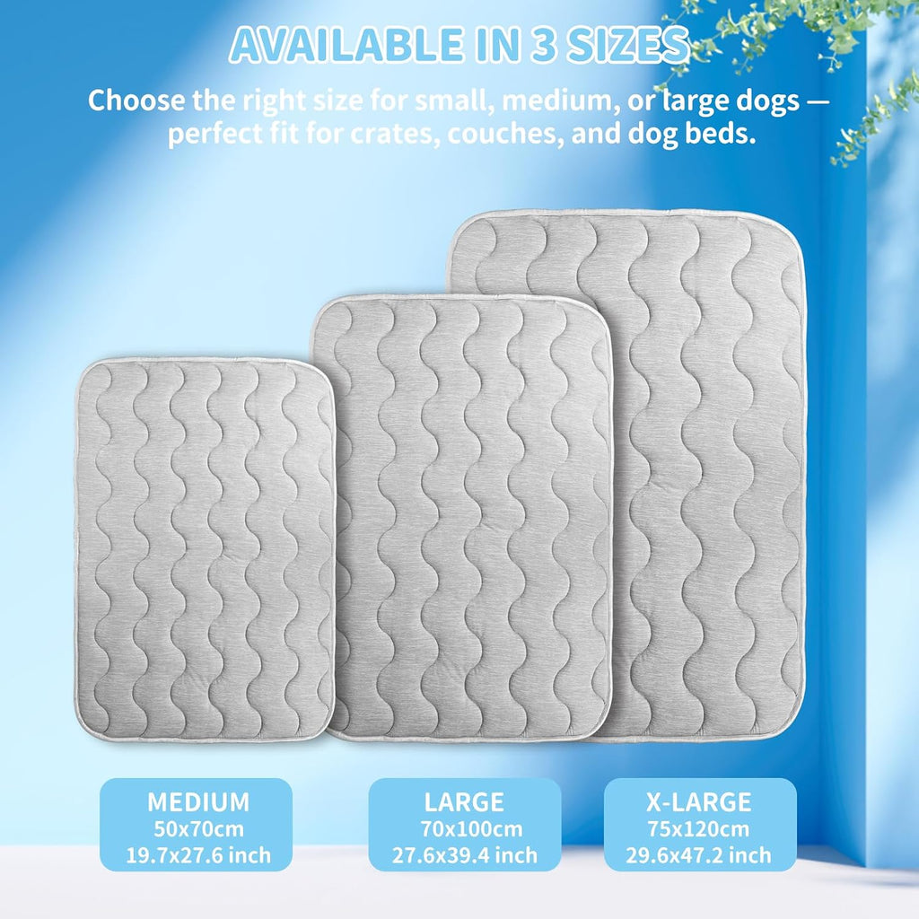 Dog Cooling Mat Q-Max>0.4 47.2" *29.6" Self Cool Pad for Dogs and Cats with Anti-Slip Bottom, Washable Portable Pet Sleeping Pad for Summer，X-Larger Size